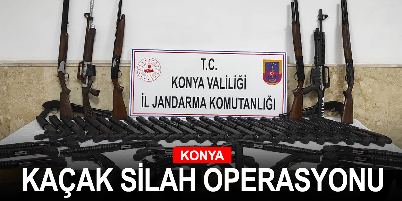 Konya'da kaçak silah operasyonu! 65 av tüfeği ele geçirildi