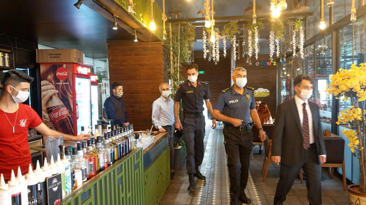 Konya Seydişehir'de iş yerlerine Kovid-19 denetimi