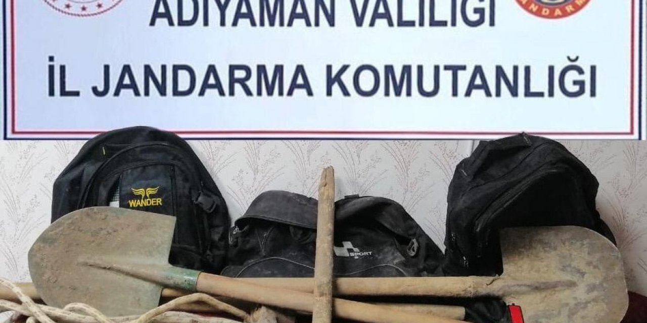 Kaçak kazı yapan 3 kişi gözaltına alındı