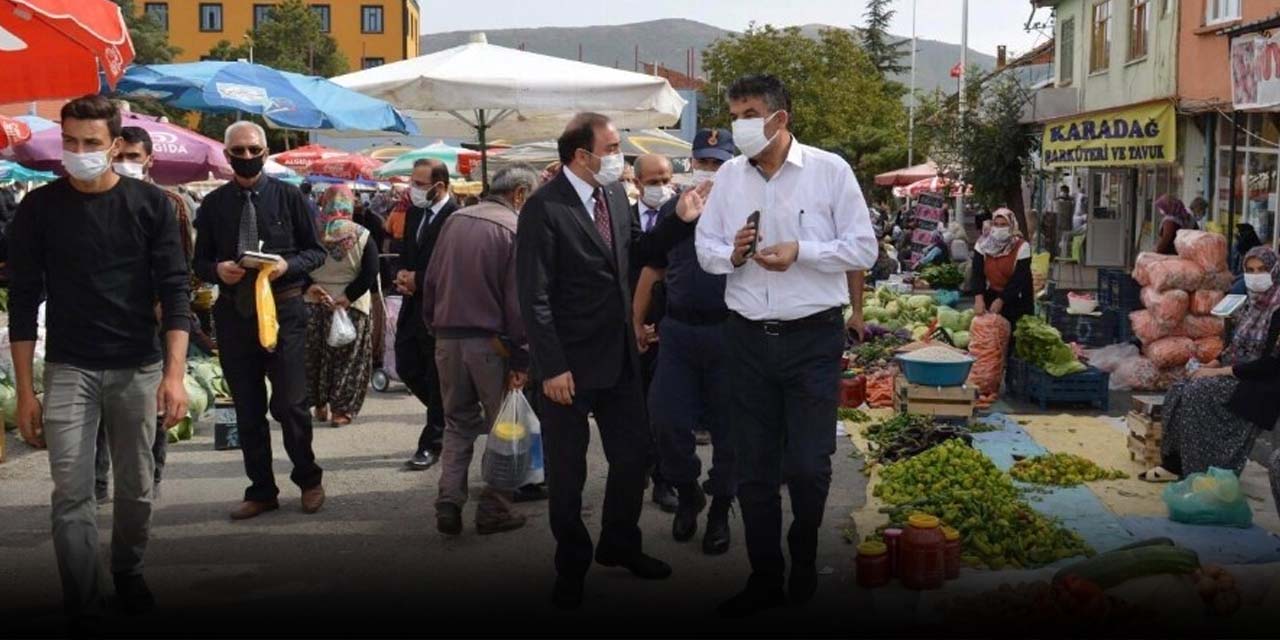 Konya Hüyük’te Kovid-19 denetimi