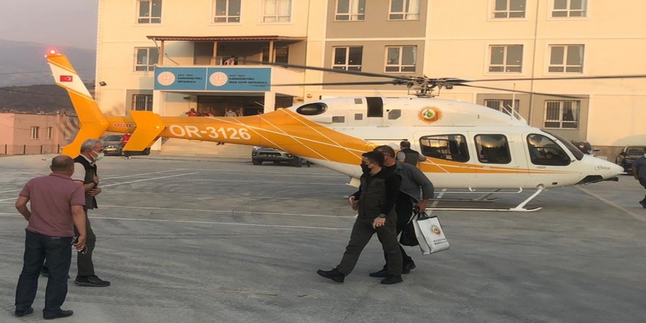 Bakan Pakdemirli orman yangınını havadan inceledi