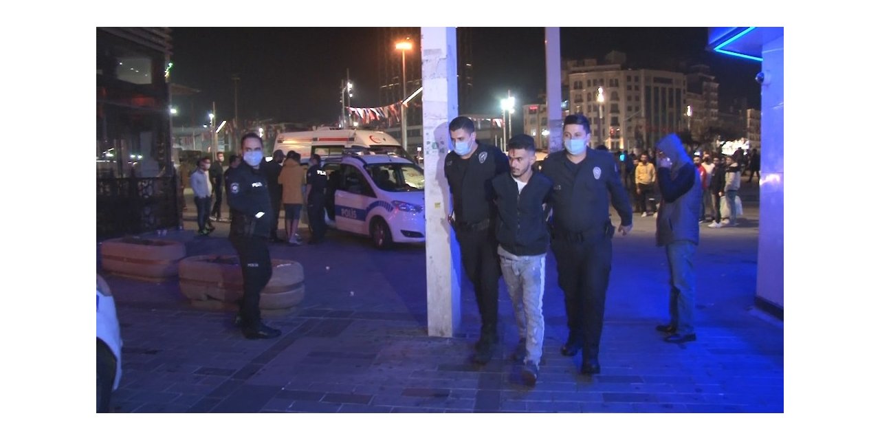 Taksim’de iki yabancı grup arasında bıçaklı kavga:1 yaralı