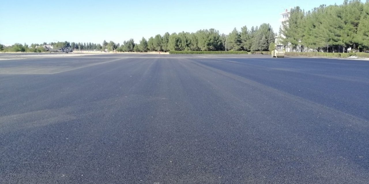 Polis Havacılık Müdürlüğü apronu asfaltlandı