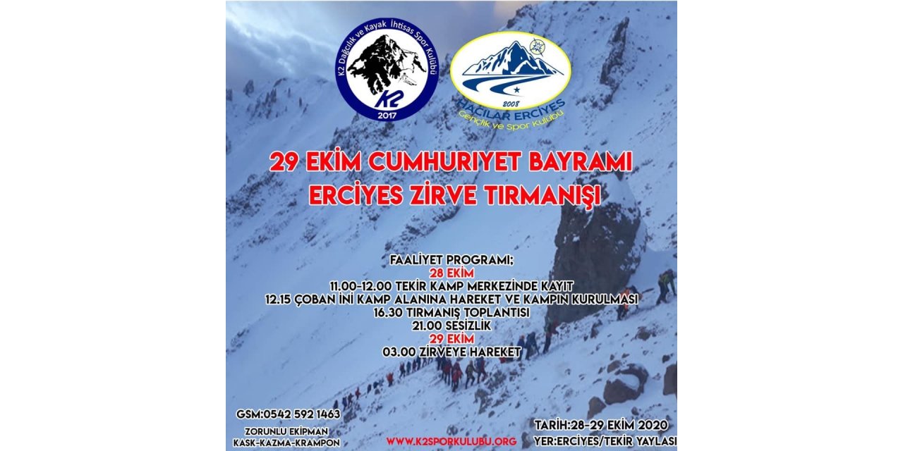 29 Ekim Cumhuriyet Bayramı Erciyes Zirve Tırmanışı