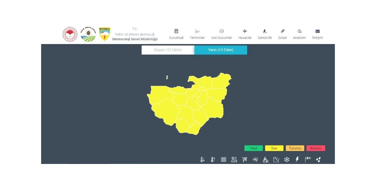 Meteorolojiden Bursa için sarı uyarı