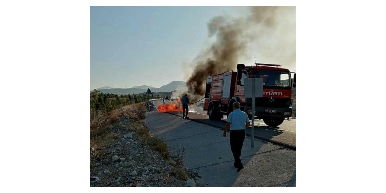Nallıhan’da korkutan araç yangını
