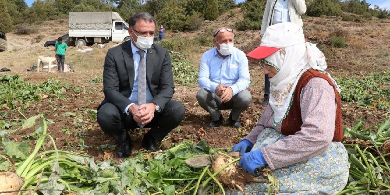 Çiftçi ile gönül bağı kuran Vali Balcı pancar çiftçisi ile buluştu