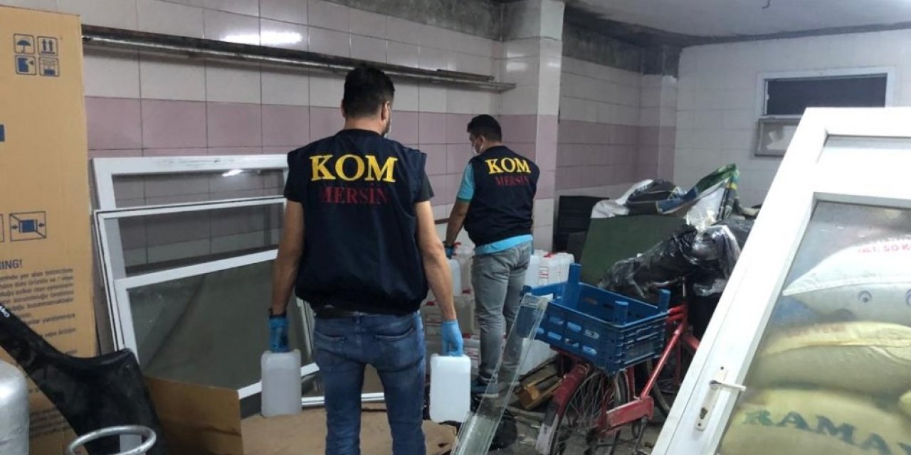 Mersin’de 850 litre sahte etil alkol ele geçirildi