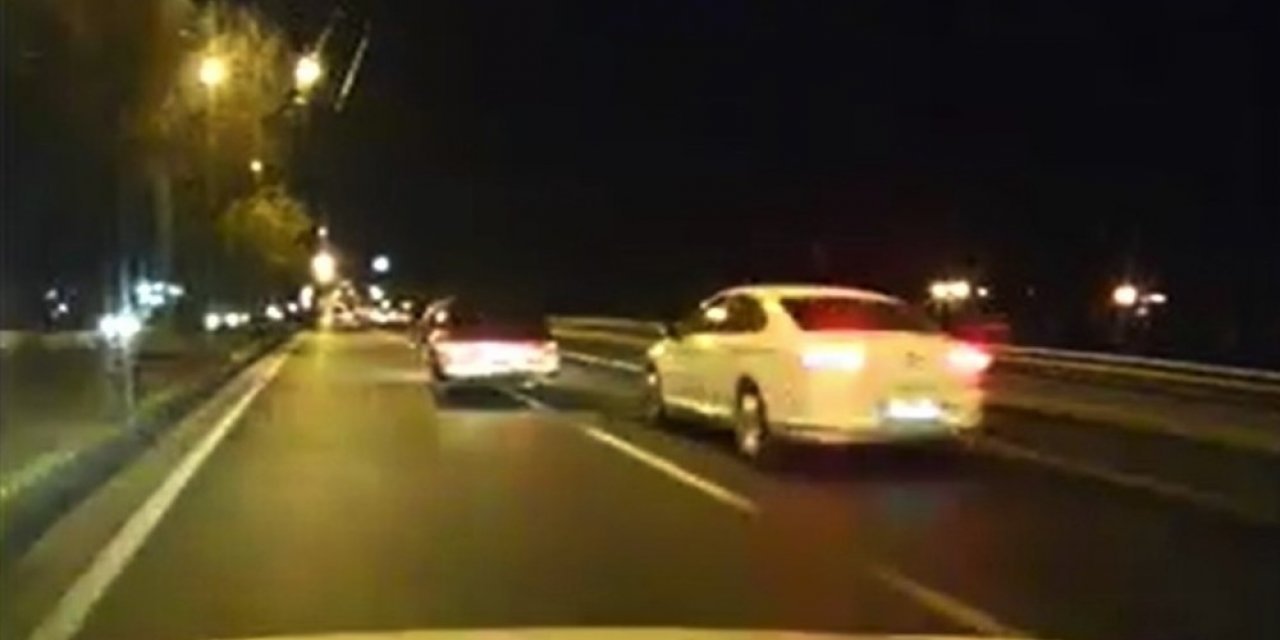 Trafik magandası araç kamerası tarafından böyle görüntülendi