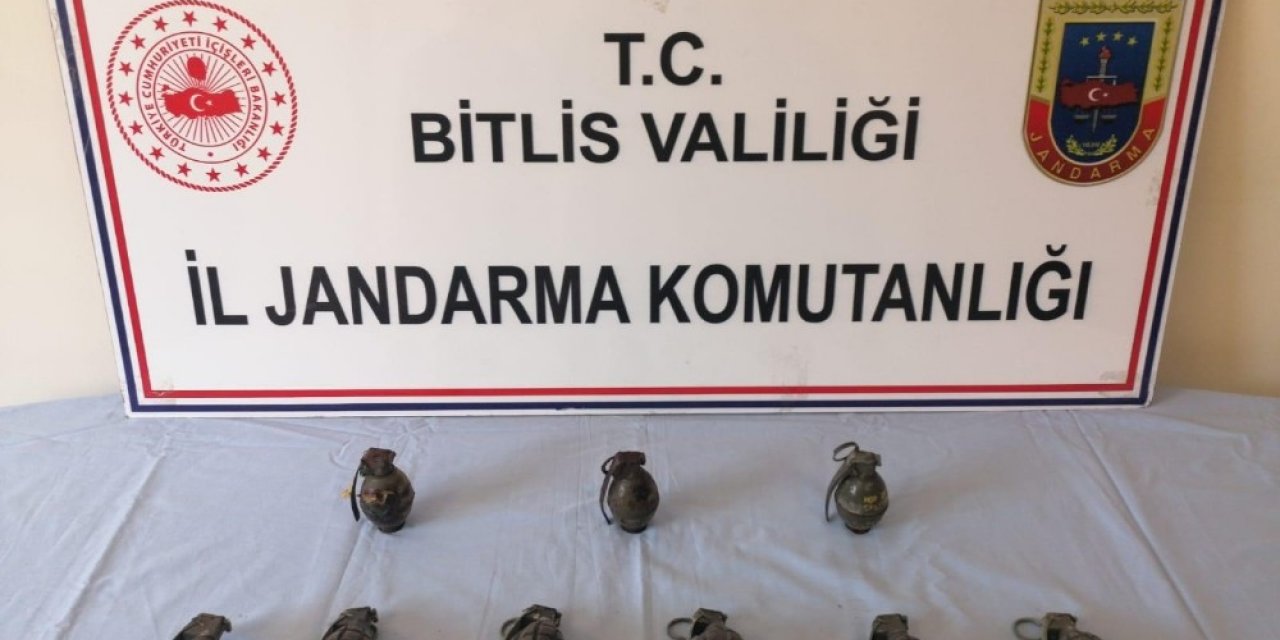 Bitlis’te terör örgütüne ait 9 adet el bombası ele geçirildi
