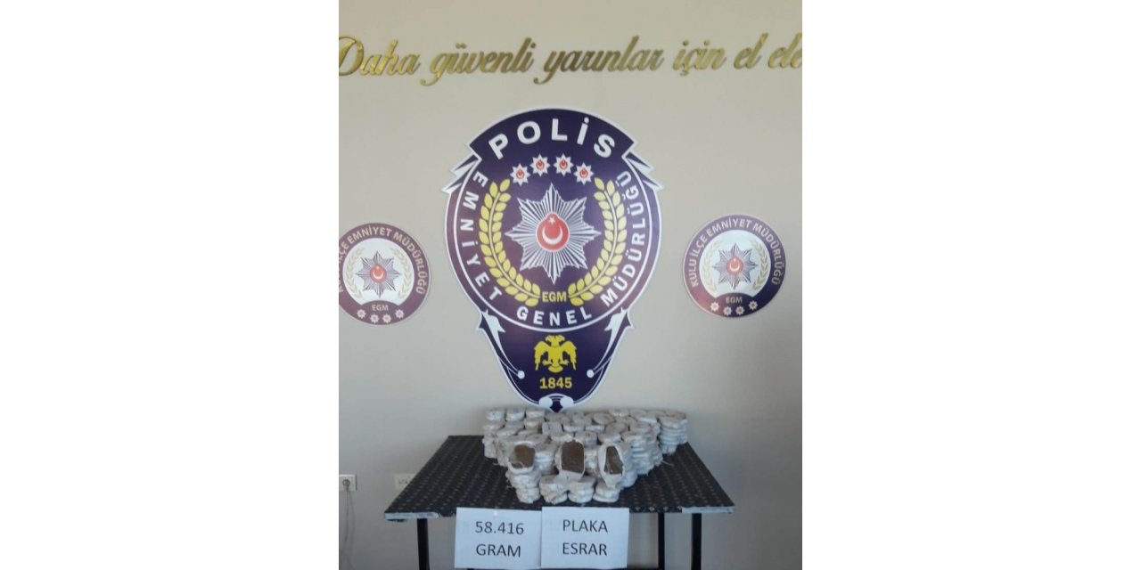 Kulu’da esrar ve uyuşturucu hap ele geçirildi