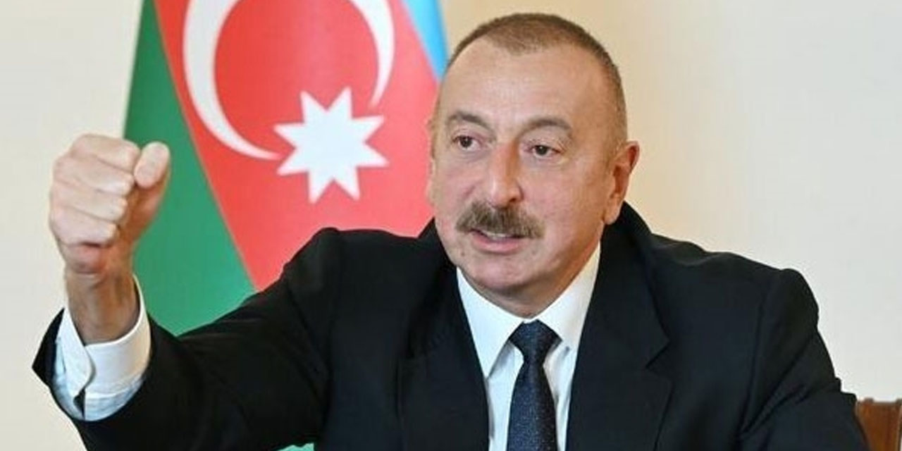 Aliyev'den son dakika açıklaması! Tarihi Hudaferin Köprüsü'ne Azerbaycan bayrağını diktik