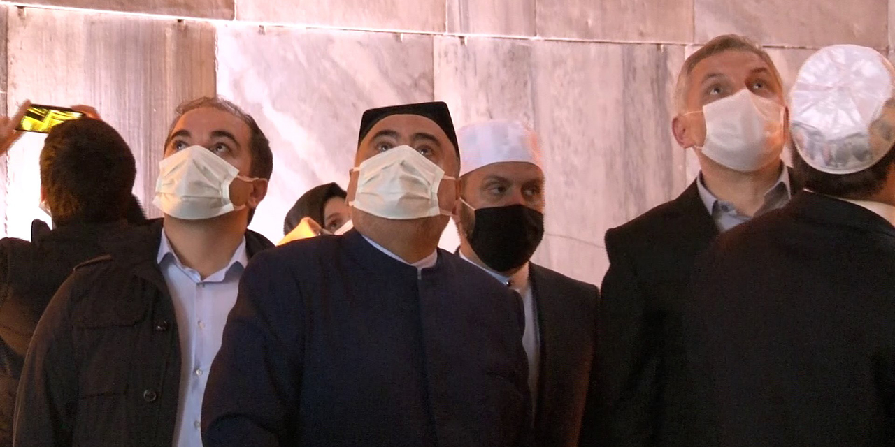 Azerbaycan Şeyhülislamı Ayasoyfa’yı ziyaret etti