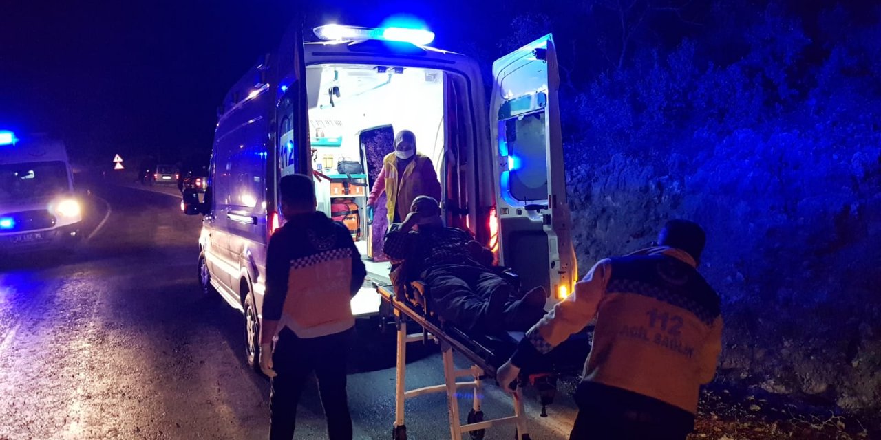 Erdemli'de hayvan yüklü kamyon devrildi! 2 kişi yaralandı 8 koyun telef oldu