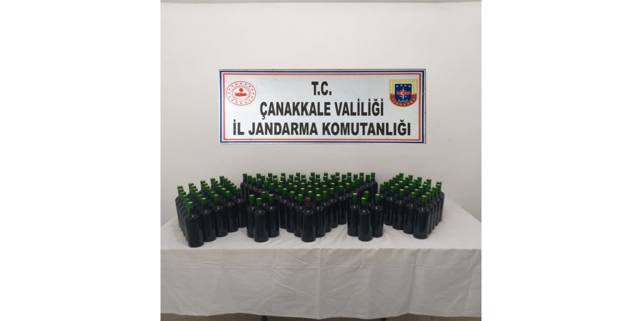 Gökçeada’da 105 litre kaçak içki ele geçirildi