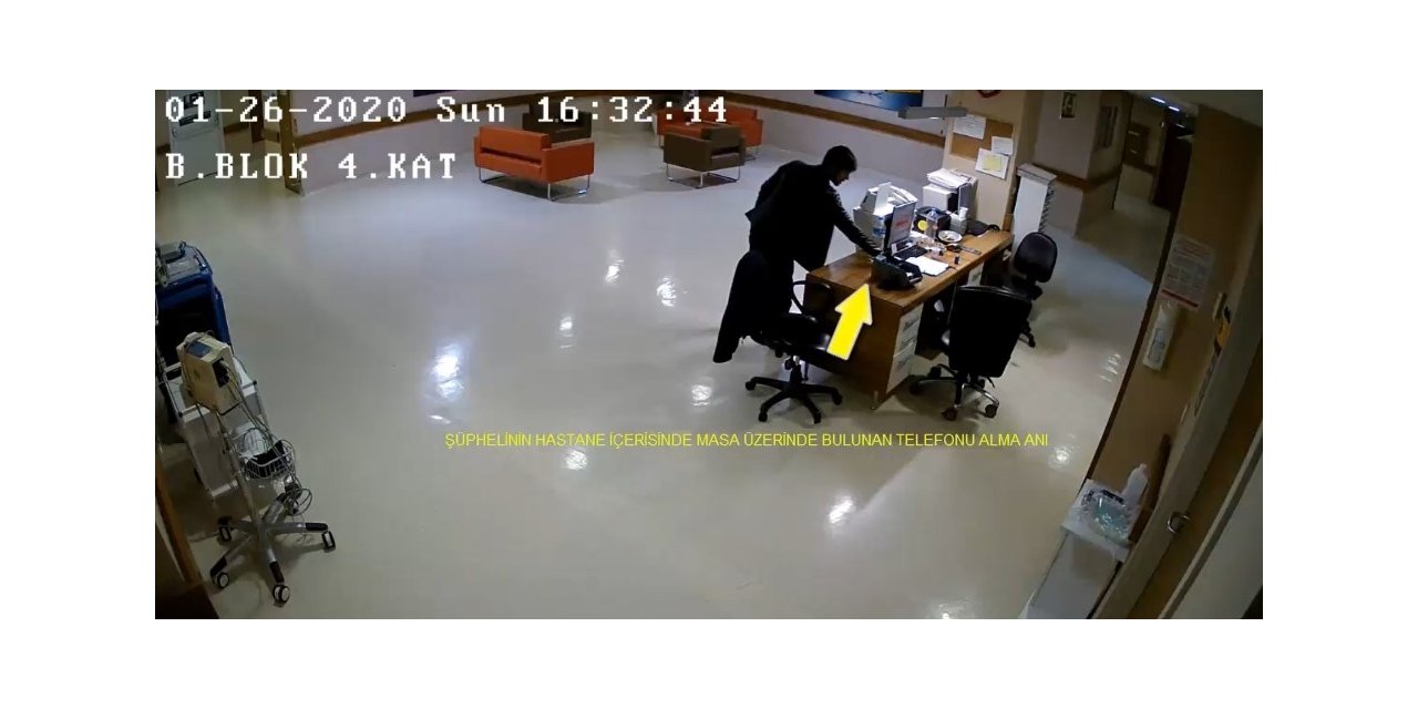 Doktorun telefonunu çaldı güvenlik kameralarına yakalandı