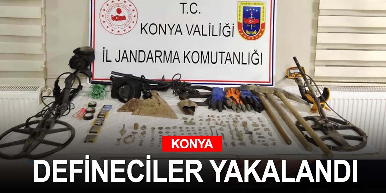 Konya Kıstıfan Adası'nda kaçak kazı yapan 3 kişi yakalandı