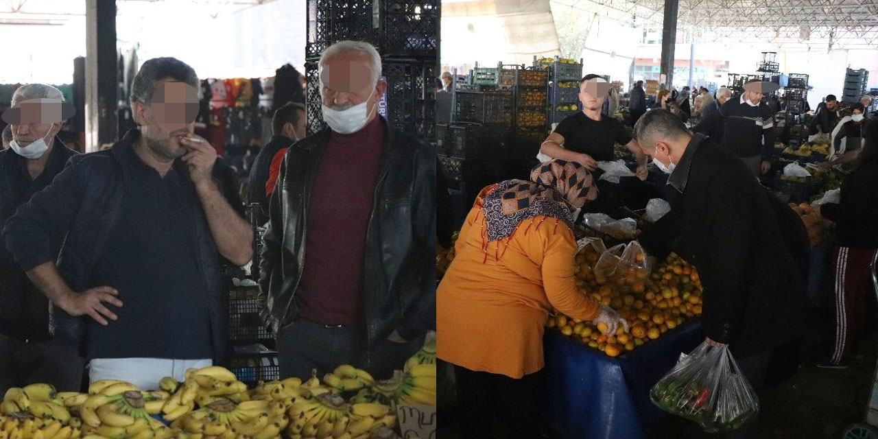 Semt pazarlarında ürküten görüntü! Kovid tedbirleri hiçe sayılıyor
