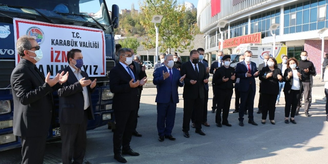 Yardım tırı Karabük’ten İzmir’e dualarla uğurlandı