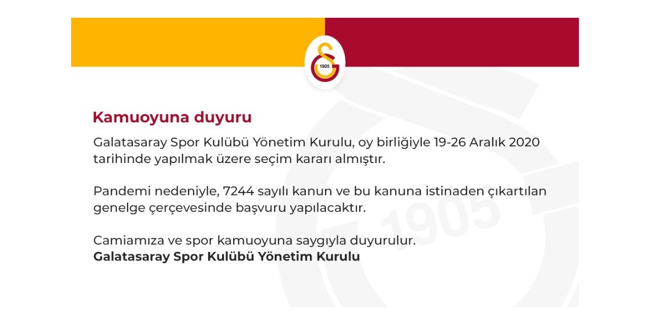 Galatasaray seçime gidiyor