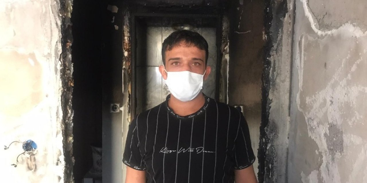 Yangında evi kül olan adam yetkililerden yardım istedi