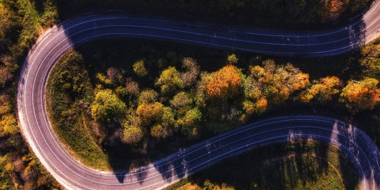 Bursa’da sonbahar güzelliği havadan görüntülendi