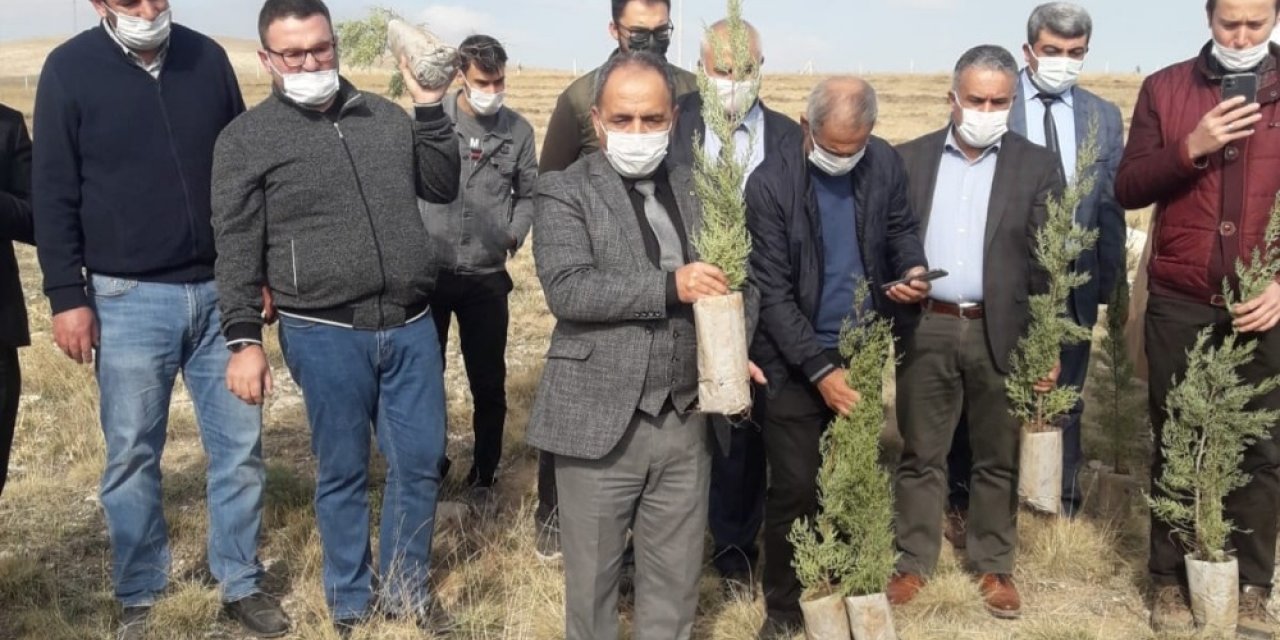 Yunak’ta 3 bin 700 fidan toprakla buluştu
