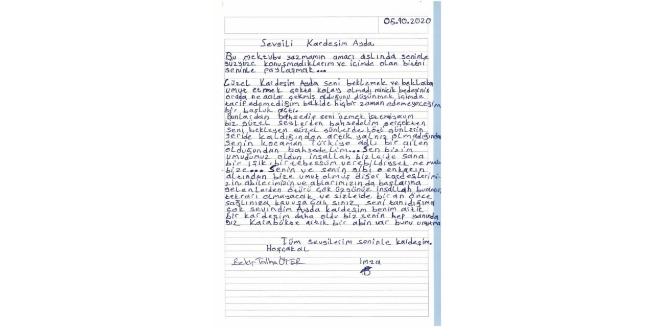 İlkokul öğrencilerinden Ayda bebek için duygulandıran mektup