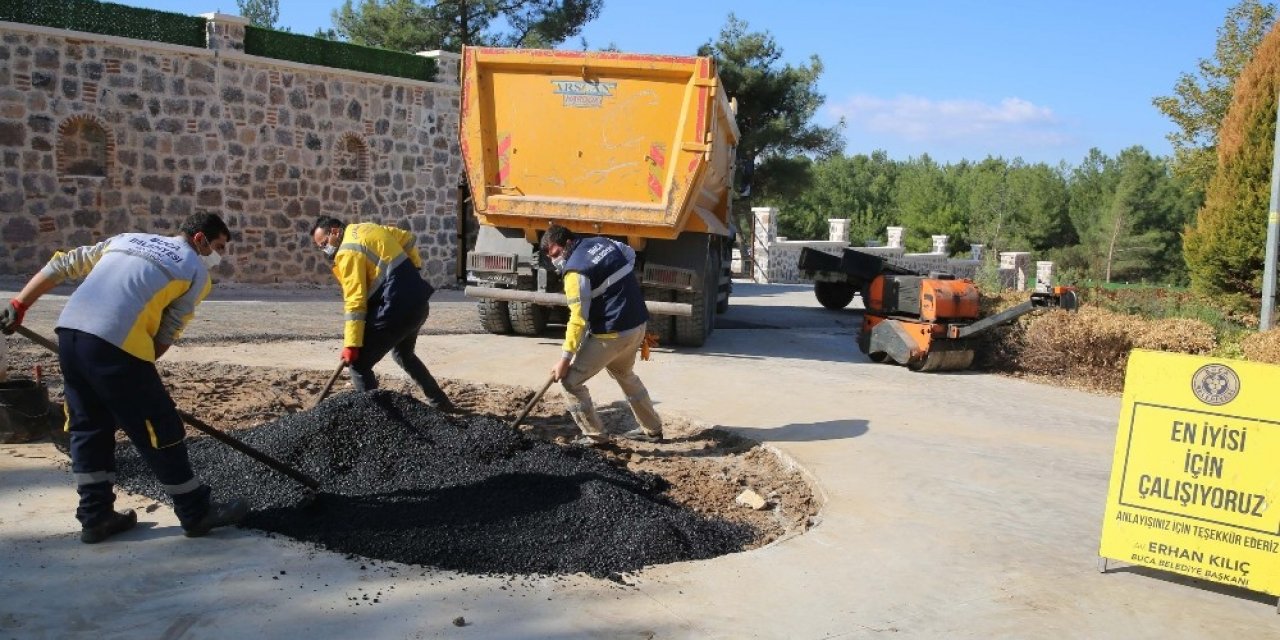 Buca’da 15 futbol sahası büyüklüğünde kilit parke döşendi