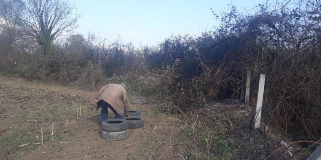 Lastik yakan şahsa ceza