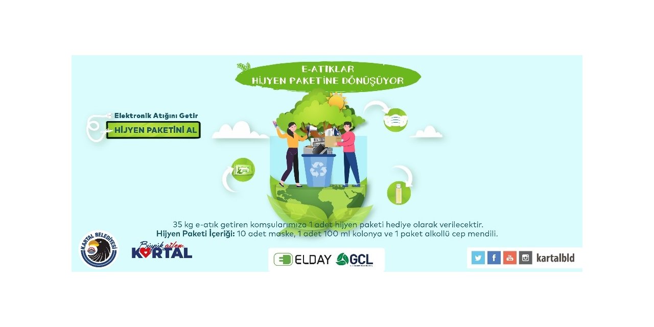 Kartal’da elektronik atıklar hijyen paketine dönüşüyor