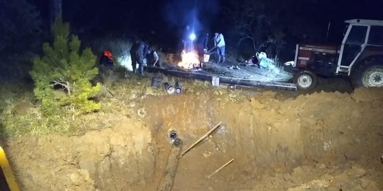 Su arızası gece boyu süren mesai ile giderildi