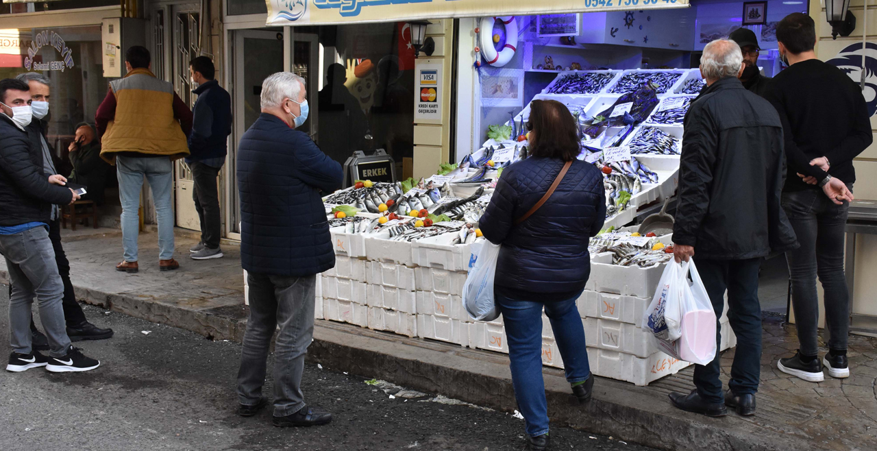 Hamsi bereketiyle geldi! Fiyatı 10 liraya düşen hamsi tezgahları önünde kuyruk oluştu