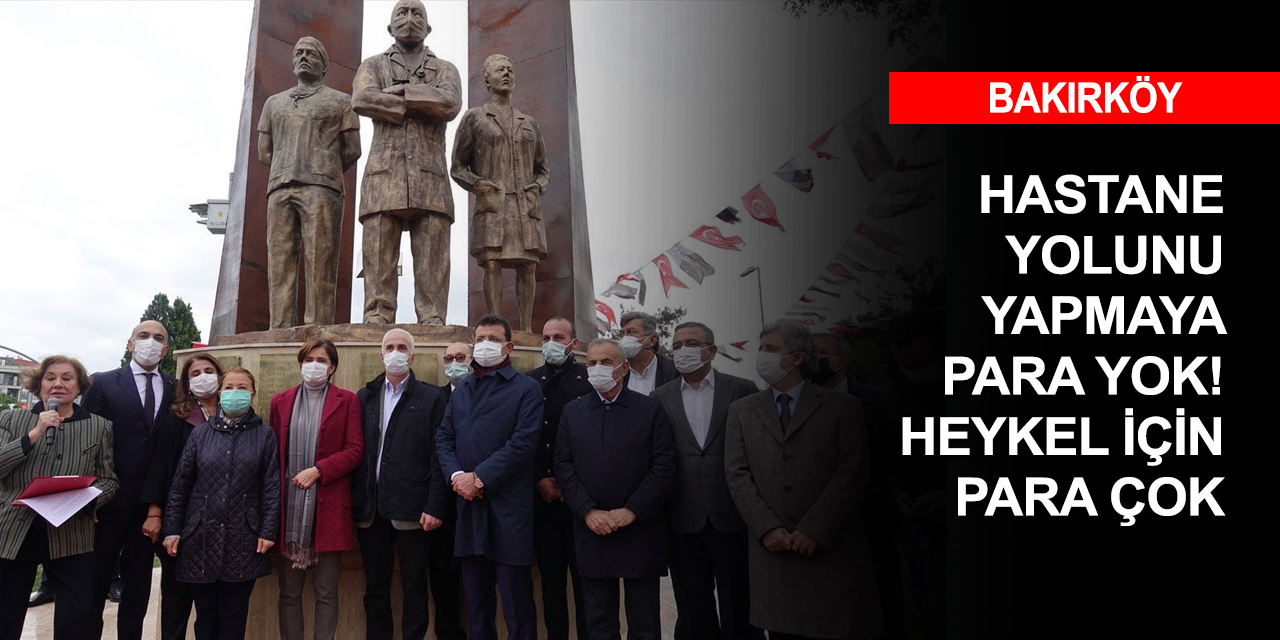 CHP'li belediye salgınla mücadeleye 'maskeli heykel'le destek verdi