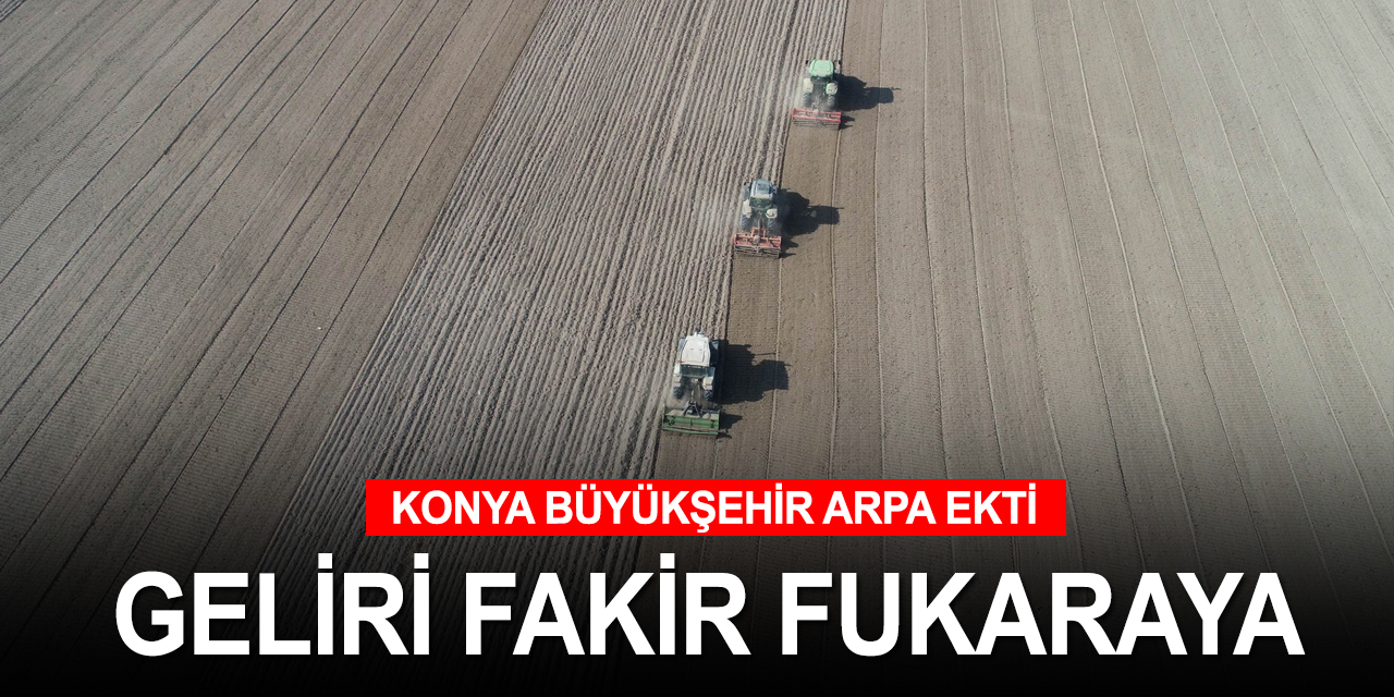 Konya Büyükşehir 700 bin metrekare arazisine arpa ekti! Geliri ihtiyaç sahiplerine dağıtılacak
