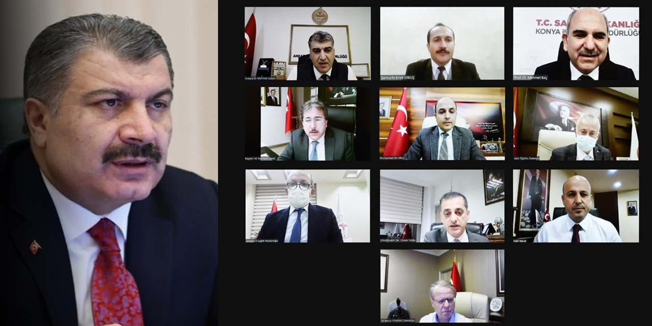 Sağlık Bakanı Koca Konya dahil 10 ilin sağlık müdürüyle salgınla mücadeleyi değerlendirdi