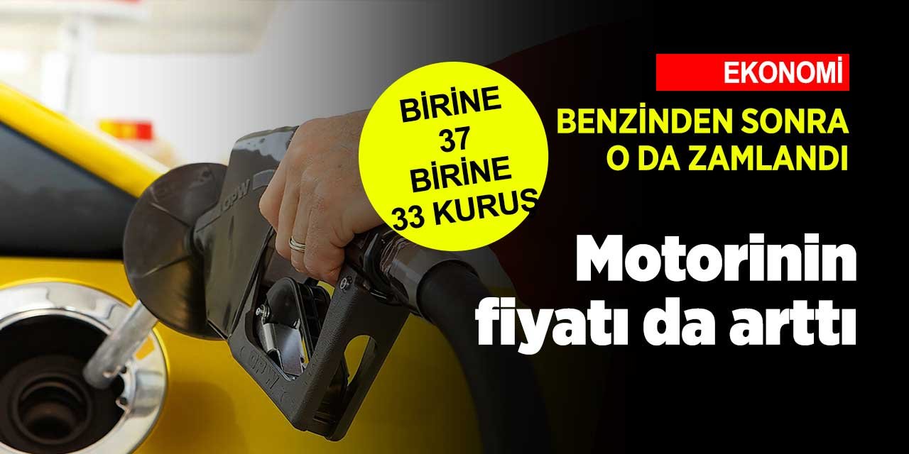 Benzine yapılan 37 kuruş zamdan sonra motorine de 33 kuruş zam