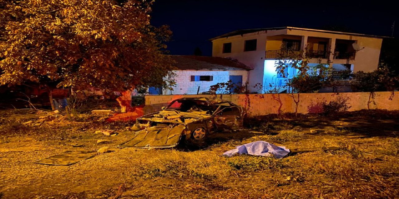 Köpeğe çarpan otomobil ve bahçe duvarında durabildi! 1 ölü 1 yaralı