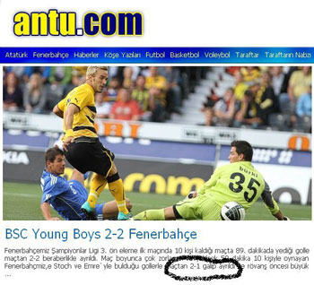 Fener'de yanlış skor