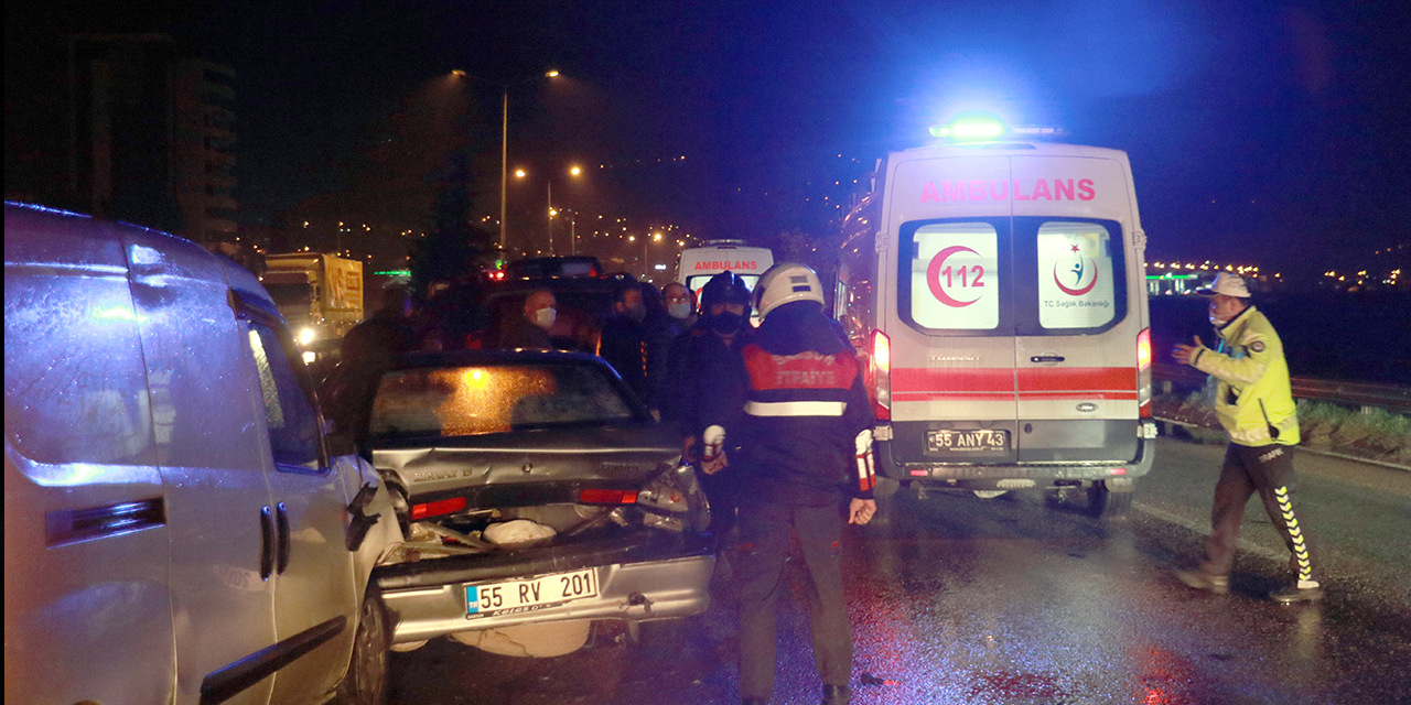 Samsun'da zincirleme kaza! 7 araç birbirine girdi