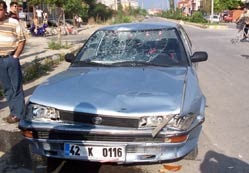 Kontrolsüz çıktı, 8 metre sürüklendi