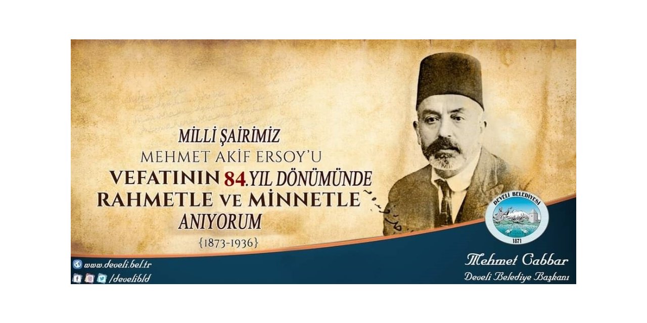 Başkan Mehmet Cabbar’dan Mehmet Akif Ersoy’un ölüm yıl dönümü mesajı