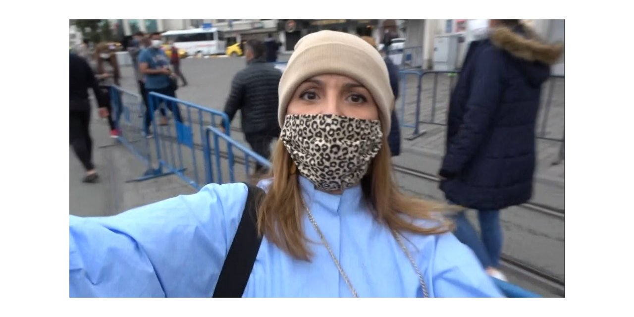 Taksim’de kadın turist gazeteciye saldırdı, o anlar kamerada