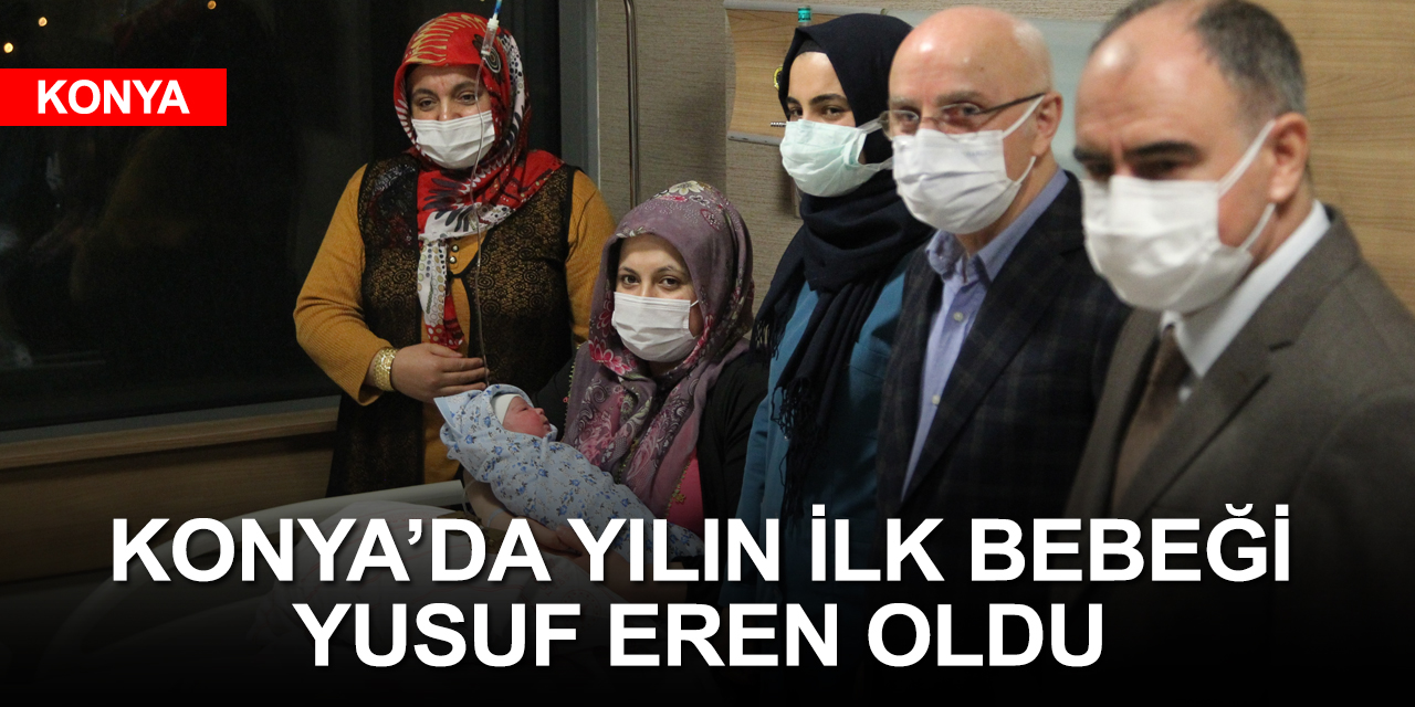 Konya'da 2021'in ilk bebeği ebesinin doğum gününde dünyaya geldi! İki kutlama birden yapıldı