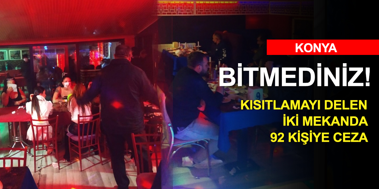 Rezil görüntüler Konya'dan! Kısıtlamada müzikli alkollü eğlenceye polis baskını