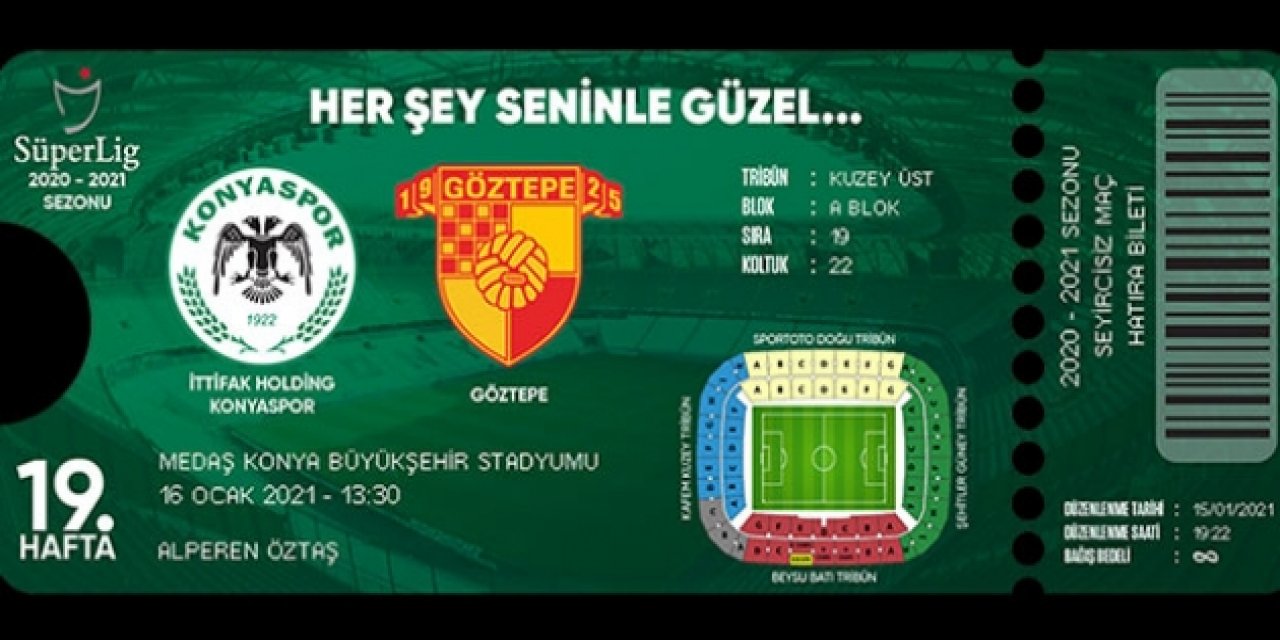 Konyaspor herşey seninle güzel dedi ve hatıra bilet kampanyası başlattı
