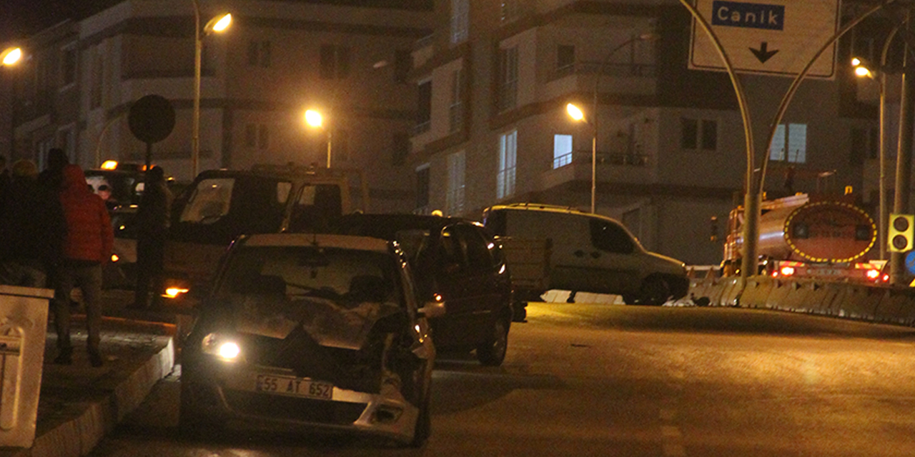 Buzlanan yolda zincirleme kaza! 10 araç birbirine girdi 1 yaralı