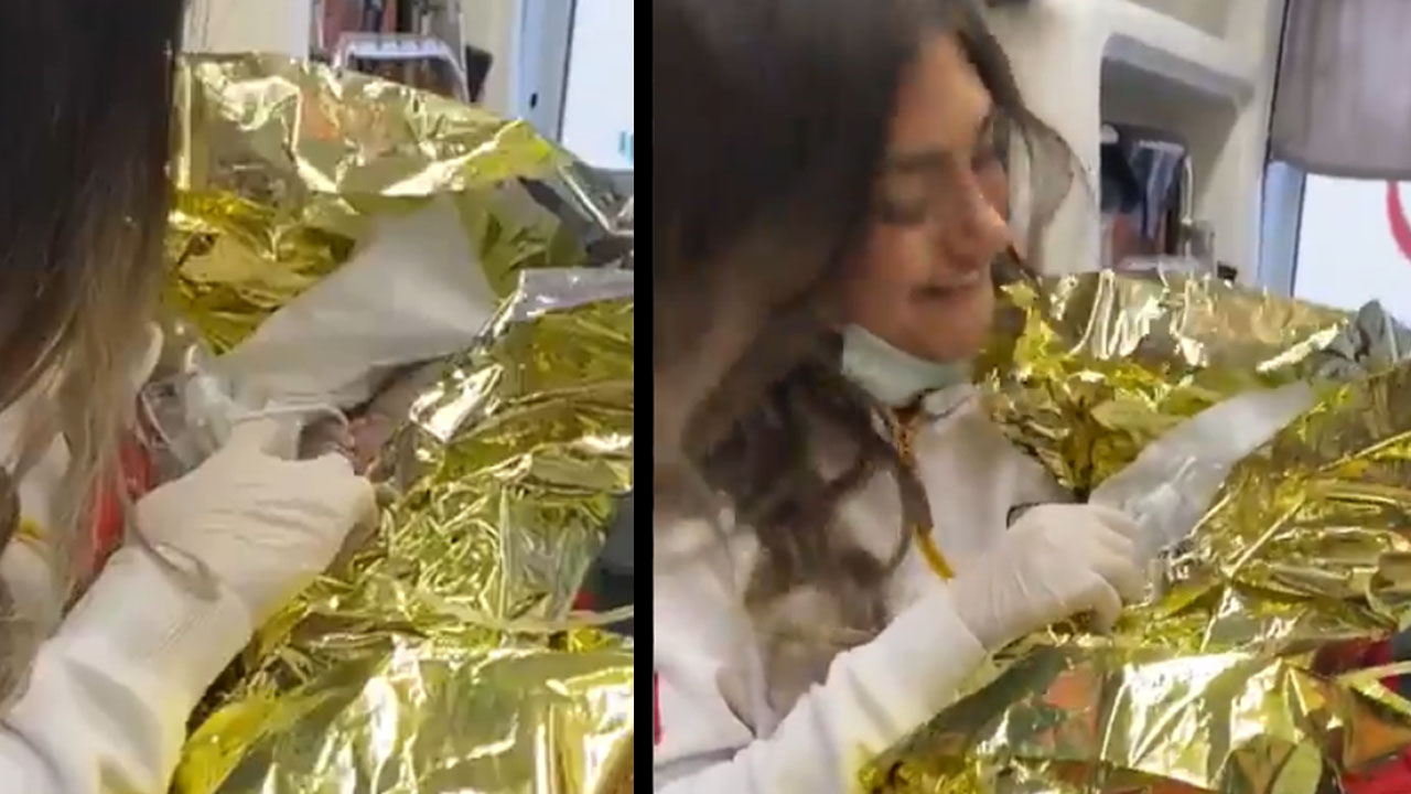 Halk otobüsünde doğum yapan annenin yardımına UMKE koştu! Bakan Koca o anı paylaştı