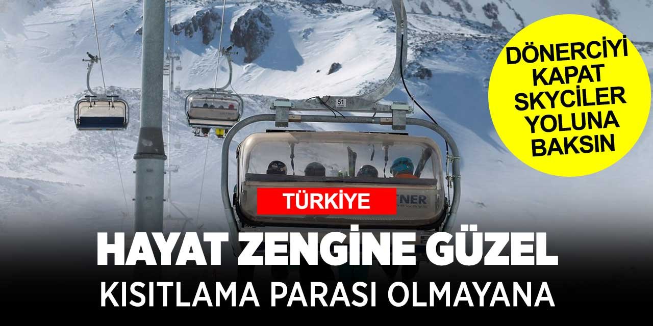 Kış turizmini tercih edenler serbestçe kayıyor! Dönerci dükkanına müşteri alamıyor