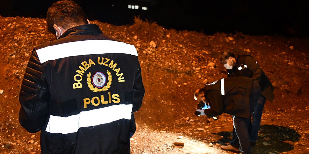 Karla kaplı yolda patlamamış top mermisi bulundu